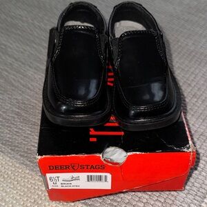 Deer Stags Shiny Black Loafers